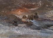 Julius Payer Hunting Bear on Franz Josef Land oil on canvas